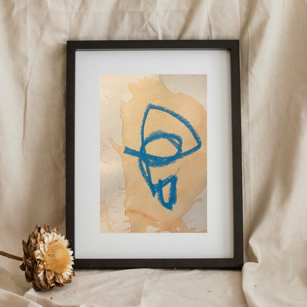5.5x8.5 Mister Swiggle Abstract Painting Modern Contemporary Oman Hosea